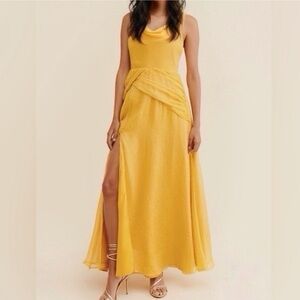 Hutch slit leg Yellow Simona dress gown